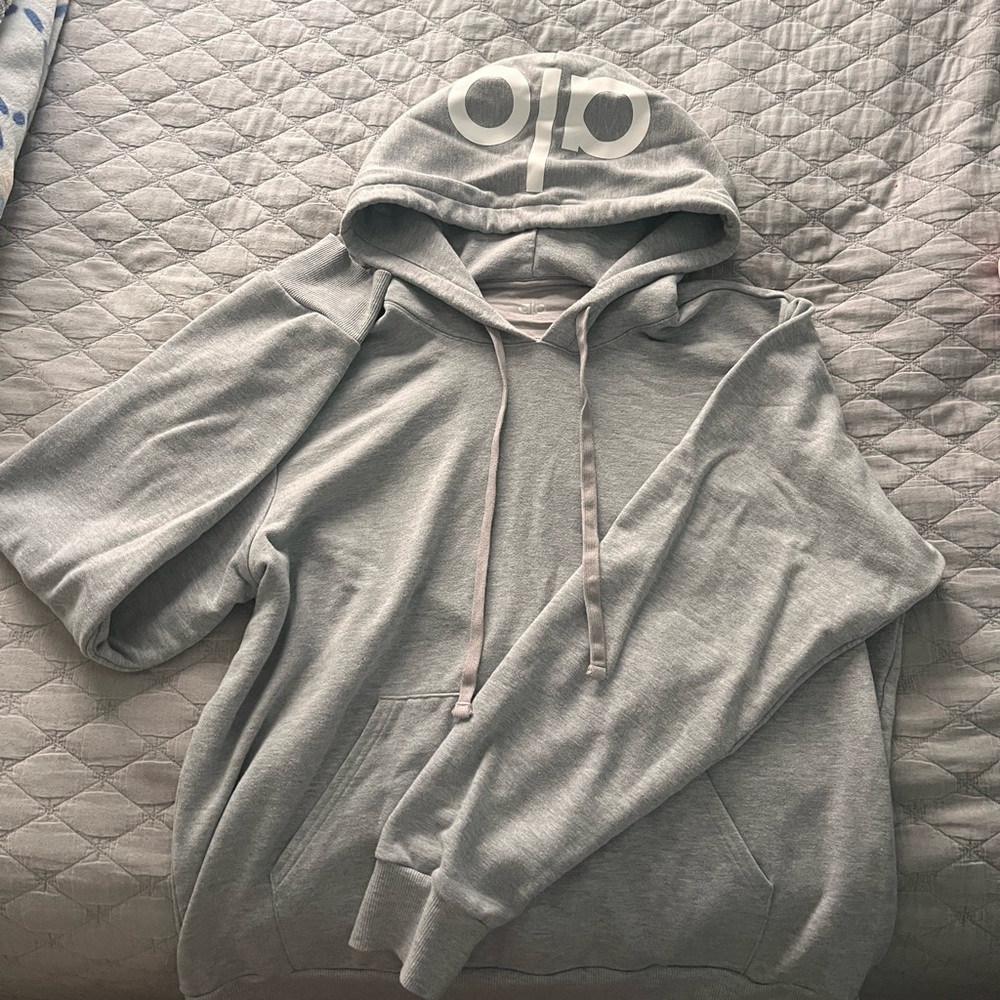 ALO Yoga Gray Short Sleeve Hoodie